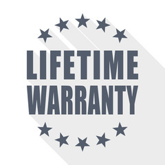 Lifetime warranty flat design vector web icon