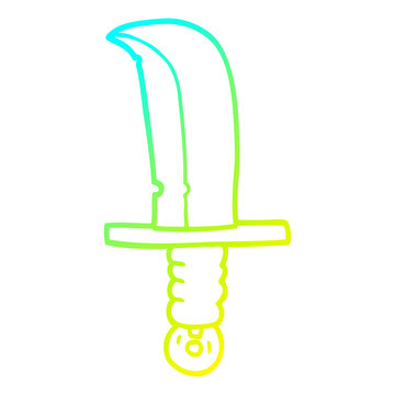 recommend clip art: cold gradient line drawing cartoon dagger