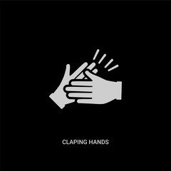 Obraz premium white claping hands vector icon on black background. modern flat claping hands from party concept vector sign symbol can be use for web, mobile and logo.
