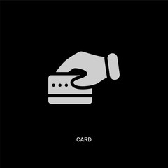 white card vector icon on black background. modern flat card from payment methods concept vector sign symbol can be use for web, mobile and logo.