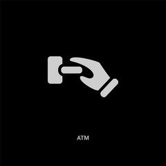 white atm vector icon on black background. modern flat atm from payment methods concept vector sign symbol can be use for web, mobile and logo.