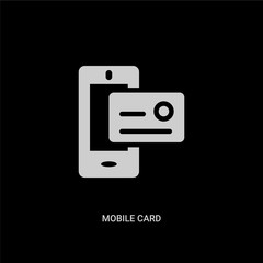 white mobile card vector icon on black background. modern flat mobile card from payment methods concept vector sign symbol can be use for web, mobile and logo.