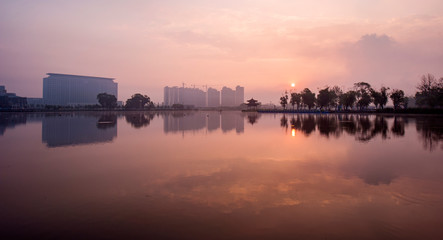 Naklejka premium Urban park landscape