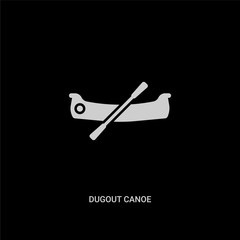 white dugout canoe vector icon on black background. modern flat dugout canoe from transportation concept vector sign symbol can be use for web, mobile and logo.