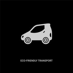 white eco-friendly transport vector icon on black background. modern flat eco-friendly transport from transportation concept vector sign symbol can be use for web, mobile and logo.