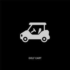 white golf cart vector icon on black background. modern flat golf cart from transportation concept vector sign symbol can be use for web, mobile and logo.
