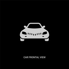 Obraz premium white car frontal view vector icon on black background. modern flat car frontal view from transportation concept vector sign symbol can be use for web, mobile and logo.