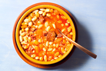 asturian fabada, typical spanish bean stewl