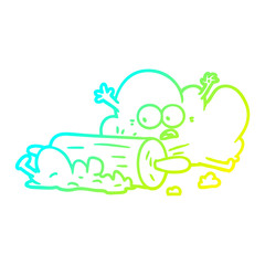 cold gradient line drawing cartoon dough being rolled out