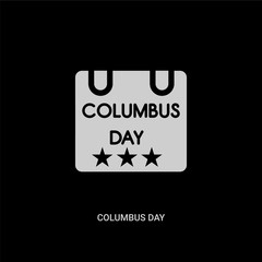 white columbus day vector icon on black background. modern flat columbus day from united states of america concept vector sign symbol can be use for web, mobile and logo.