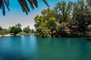 Fototapeta na wymiar Gan Hashlosha national park river background