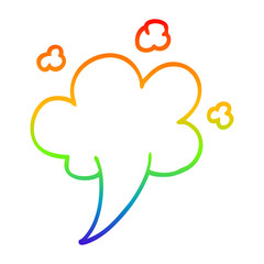 rainbow gradient line drawing cartoon gust of air