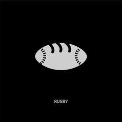 white rugby vector icon on black background. modern flat rugby from united states of america concept vector sign symbol can be use for web, mobile and logo.