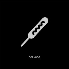 white corndog vector icon on black background. modern flat corndog from united states of america concept vector sign symbol can be use for web, mobile and logo.