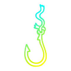 Obraz premium cold gradient line drawing cartoon fish hook
