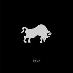 white bison vector icon on black background. modern flat bison from united states of america concept vector sign symbol can be use for web, mobile and logo.