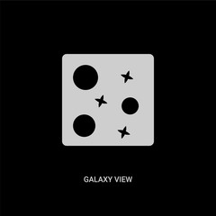 white galaxy view vector icon on black background. modern flat galaxy view from astronomy concept vector sign symbol can be use for web, mobile and logo.