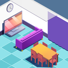 Living Room. Business Flat Illustration. Concept Art. Realistic Cartoon Illustration. Video Game Digital CG Artwork.