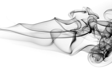 Black smoke abstract on white background. fire design