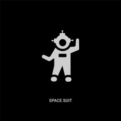 white space suit vector icon on black background. modern flat space suit from astronomy concept vector sign symbol can be use for web, mobile and logo.