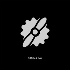 white gamma ray vector icon on black background. modern flat gamma ray from astronomy concept vector sign symbol can be use for web, mobile and logo.
