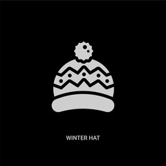 white winter hat vector icon on black background. modern flat winter hat from autumn concept vector sign symbol can be use for web, mobile and logo.