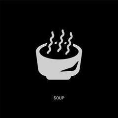 white soup vector icon on black background. modern flat soup from autumn concept vector sign symbol can be use for web, mobile and logo.