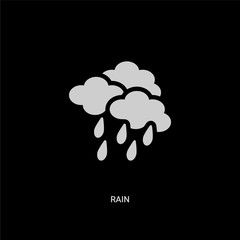 white rain vector icon on black background. modern flat rain from autumn concept vector sign symbol can be use for web, mobile and logo.