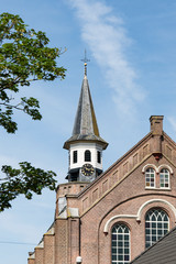 Fototapeta na wymiar tower of church in Nunspeet, The Netherlands