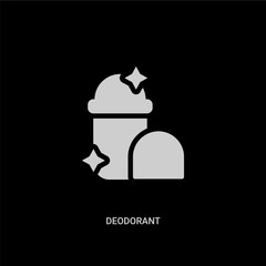 white deodorant vector icon on black background. modern flat deodorant from beauty concept vector sign symbol can be use for web, mobile and logo.