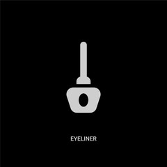 white eyeliner vector icon on black background. modern flat eyeliner from beauty concept vector sign symbol can be use for web, mobile and logo.