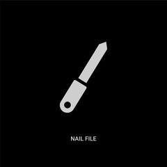 white nail file vector icon on black background. modern flat nail file from beauty concept vector sign symbol can be use for web, mobile and logo.