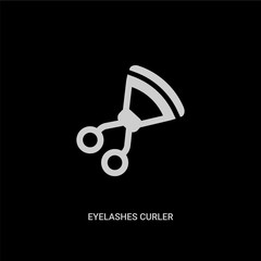 white eyelashes curler vector icon on black background. modern flat eyelashes curler from beauty concept vector sign symbol can be use for web, mobile and logo.