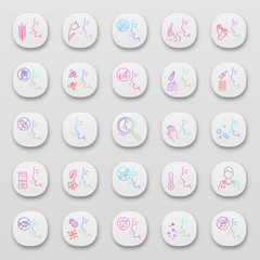 Allergies app icons set