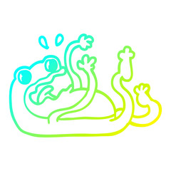 cold gradient line drawing cartoon frog