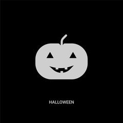 white halloween vector icon on black background. modern flat halloween from birthday party and wedding concept vector sign symbol can be use for web, mobile and logo.
