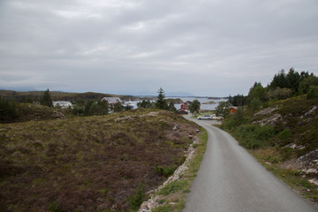 Norway island Averoy Nordic landscape North autumn picture