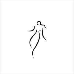 woman shape line illustration vector