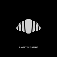 white bakery croissant vector icon on black background. modern flat bakery croissant from bistro and restaurant concept vector sign symbol can be use for web, mobile and logo.