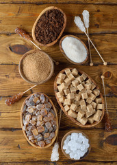 Brown and white sugar