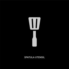 white spatula utensil vector icon on black background. modern flat spatula utensil from bistro and restaurant concept vector sign symbol can be use for web, mobile and logo.