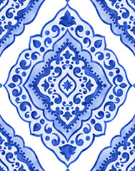 Watercolor blue pattern - 276682866