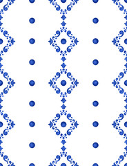 Watercolor delft blue pattern - 276682877