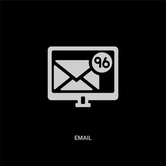 white email vector icon on black background. modern flat email from blogger and influencer concept vector sign symbol can be use for web, mobile and logo.