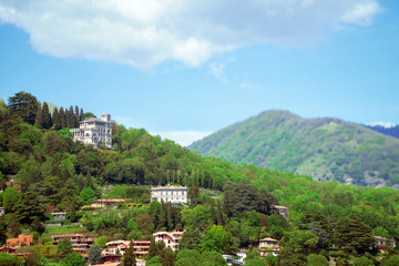 Obraz premium Beautiful summer Como lake landscape in Italy.