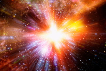 Abstract background of light explosion. Starburst. Sunbeams. The elements of this image furnished by NASA.