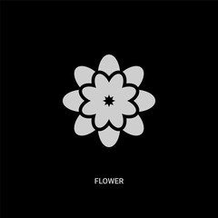 white flower vector icon on black background. modern flat flower from brazilia concept vector sign symbol can be use for web, mobile and logo.