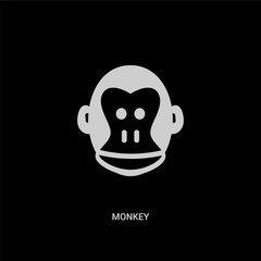 white monkey vector icon on black background. modern flat monkey from brazilia concept vector sign symbol can be use for web, mobile and logo.