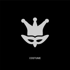 white costume vector icon on black background. modern flat costume from brazilia concept vector sign symbol can be use for web, mobile and logo.