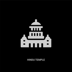 white hindu temple vector icon on black background. modern flat hindu temple from buildings concept vector sign symbol can be use for web, mobile and logo.